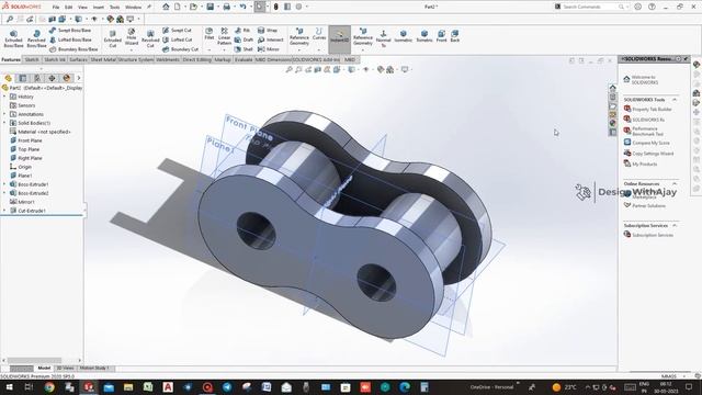 SolidWorks Tutorial: Creating Chain & Sprocket with 1:2 Ratio #369 |design with ajay|@DesignWithAja смотреть онлайн