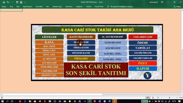 KASA CARİ STOK SON ŞEKLİ TANITIMI