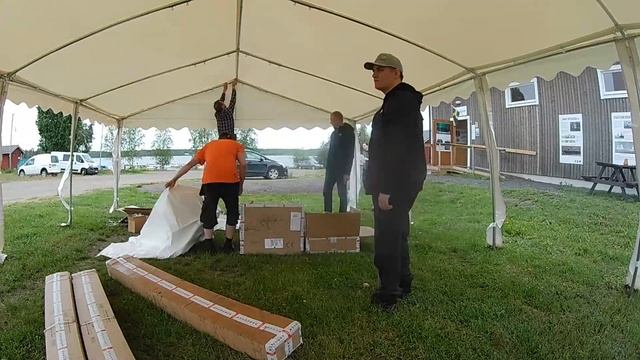 Dancover tent 8x5m installing timelapse смотреть онлайн
