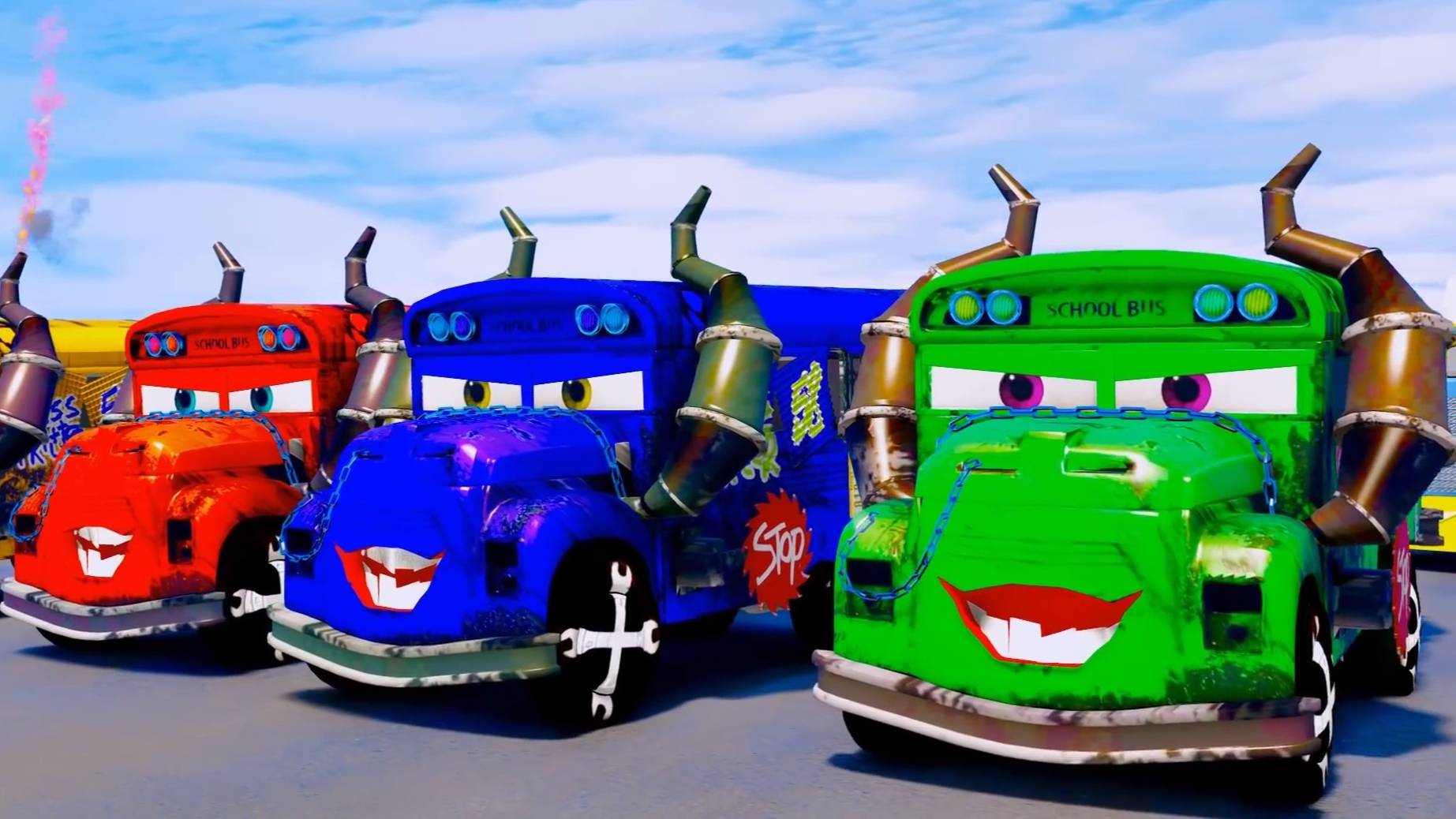 Мультик с автобусами диснея мисс фриттер грузовик маккуин песни для детей