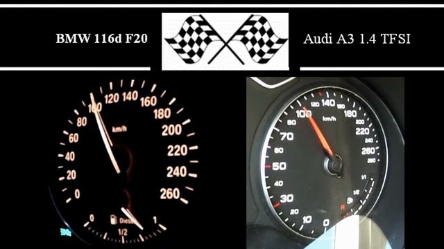 BMW 116d F20 VS. Audi A3 1 4 TFSI - Acceleration 0-100km/h смотреть онлайн