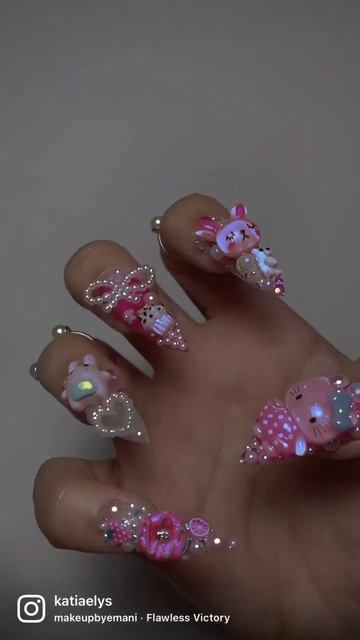 Kawaii dream 🌸✨🎀💕 #nails #naildesign смотреть онлайн