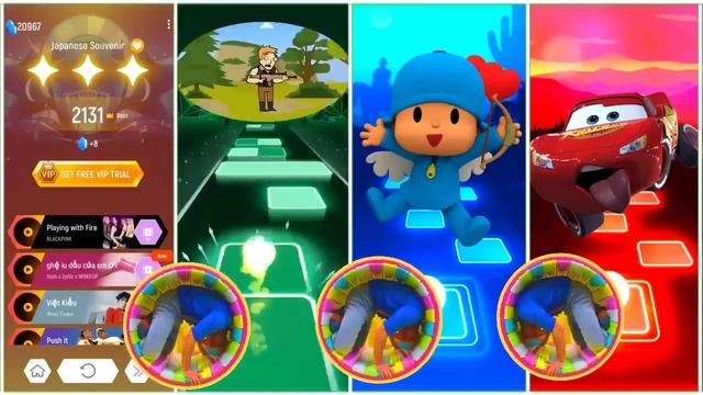 Baby Shark 🆚 Sheriff Labrador 🆚 Peepa Pig 🆚 Funko Pop Marvel | Tiles Hop EDM Rush Gameplay смотреть онлайн