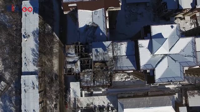 Вид с высоты: Последствия пожара на Элебаева/Кулатова смотреть онлайн