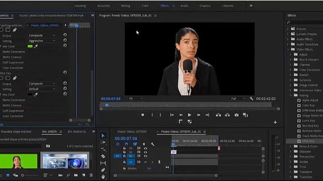 How to remove green screen background in video - premiere pro Tutorial смотреть онлайн