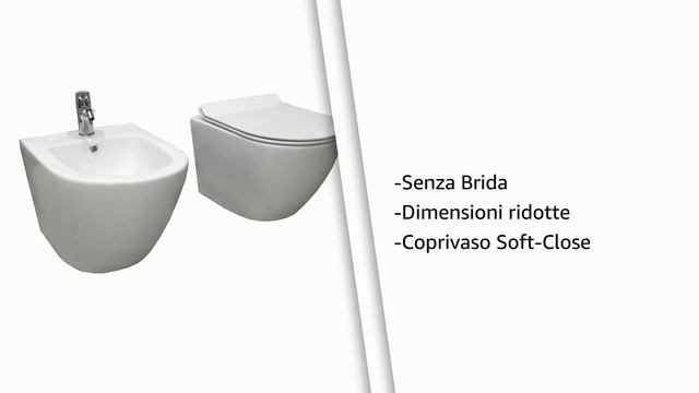 Coppia Sanitari Sospesi Rimless Senza Brida Tonda Dimensioni Ridotte Coprivaso Soft-Close смотреть онлайн