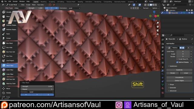 Modelling scalemail in Blender (using sculpt mode) смотреть онлайн