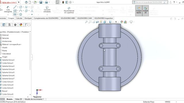 SOLIDWORKS Premium 2018 x64 Edition tapa filtro SLDPRT 2022 03 24 17 16 07 смотреть онлайн