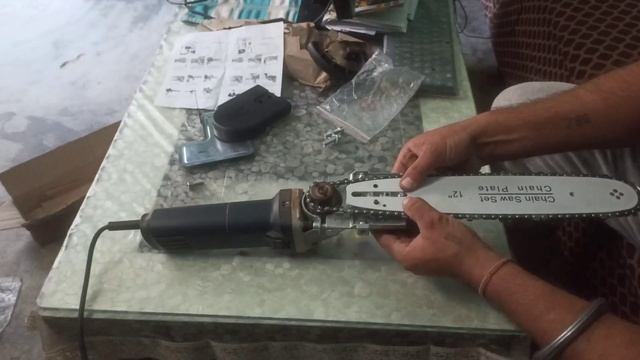 Chain Saw Attachment for angle grinder | Electric Chain Saw Adapter 11.5" Unboxing And Assembling смотреть онлайн