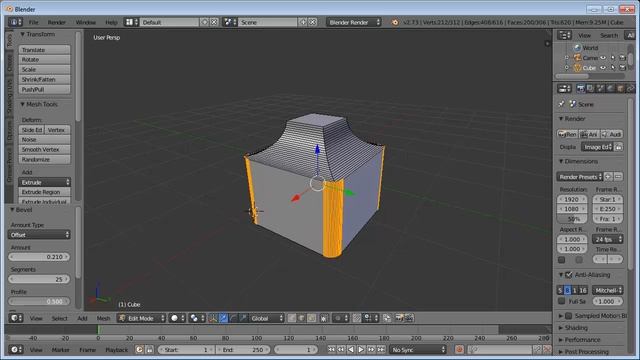 Blender Bevel Edge Object Modifier смотреть онлайн