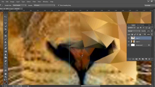 How to make a Low Poly Mesh Lion in PhotoshopCC | Photoshop Tutorial смотреть онлайн