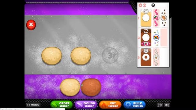 Играем в игру -Папа Луи пончиковая-