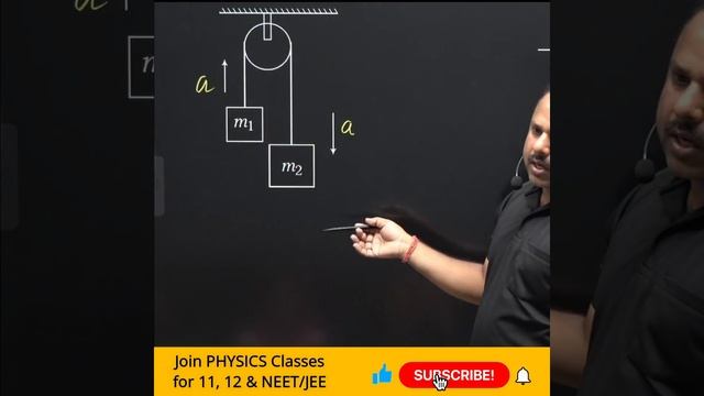 Pully Block concept | Acceleration and Tension in rope| Newton's Laws of Motion | 11 Physics #short смотреть онлайн
