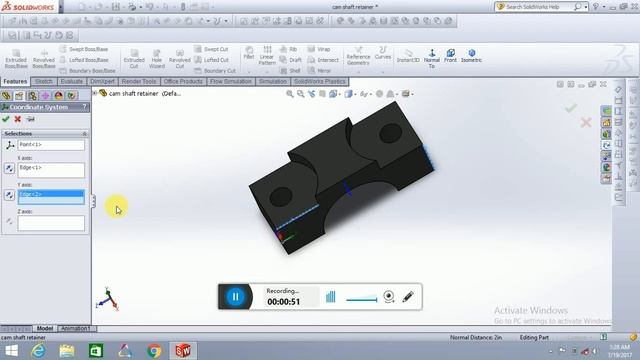 Solidworks - Create a custom coordinate system смотреть онлайн