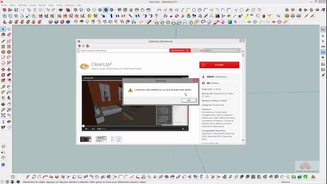 37 - Sketchup - Installer une extension ( Part 1 ) par warehouse смотреть онлайн