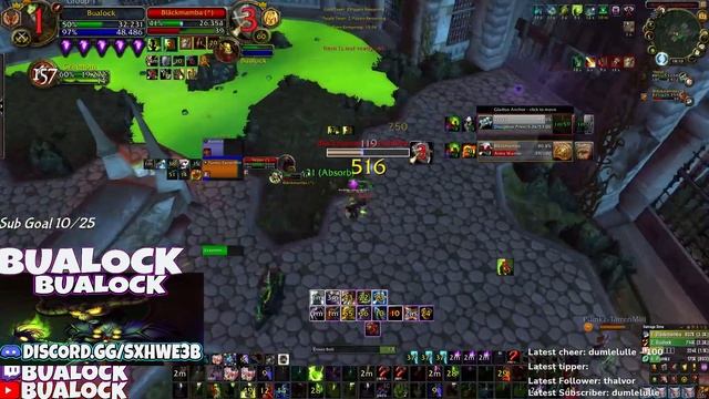 Destro Lock & Resto Druid Vs Disc Priest & Warrior - 1v1 Resto Druid Vs Disc Priest 86% Dampening