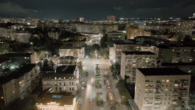 A-Log. Saratov, Russia. Oktyabrskaya street. Panorama of the night city, Aerial View смотреть онлайн