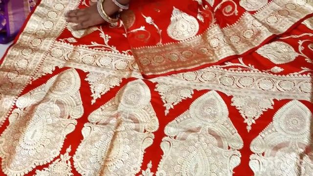 bengali traditional bridal Benarasi cherry 🍒 red смотреть онлайн