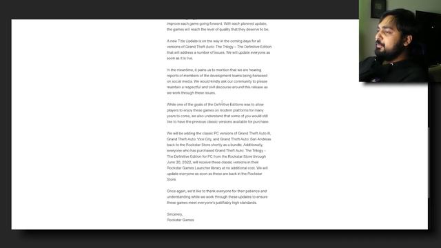Rockstar Games Apology... смотреть онлайн