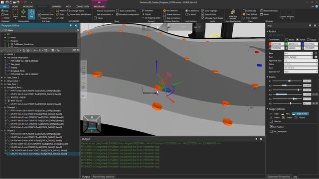 KUKA.Sim Tutorial - Program spline and use blending - Education cell (Part 5) смотреть онлайн
