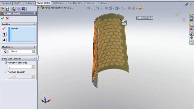 Blind Cut-out in Lofted Bends in SolidWorks .mp4 смотреть онлайн