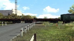 Железнодорожный переезд.Проезд  грузового.Train Simulator Classic.