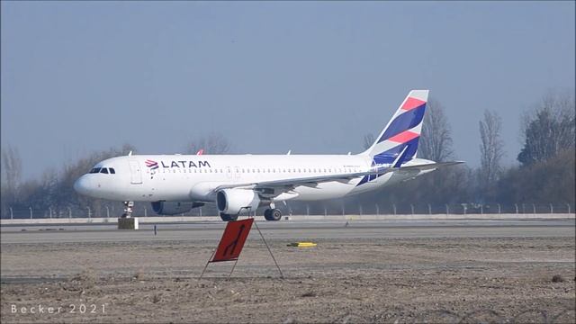 LATAM Chile Airbus A320-214 (CC-BLE) takeoff from Santiago de Chile Airport (SCL/SCEL) смотреть онлайн