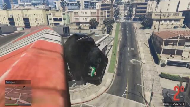 SALTO CARPIATO NEL TRENO INFUOCATO! - GTA 5 Gare w/ Two Players One Console смотреть онлайн