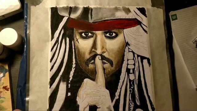 Рисунок на ткани. Джек Воробей