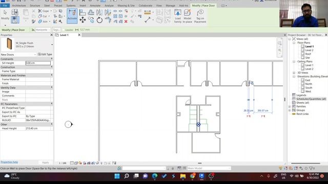 07 Revit MEP Step by Step (Chapter 1 : Architectural Modeling) 1-6 Add Doors with estimating смотреть онлайн