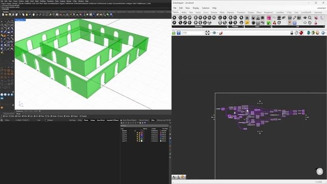 Rhino 8 Grasshopper Parametric Multi Floor Arched Opening Building Structure Architecture Script P. смотреть онлайн