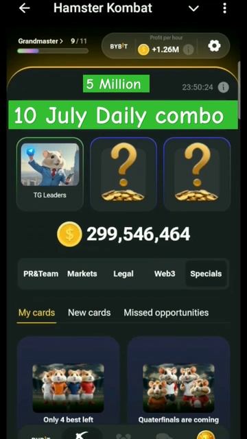 Hamster Kombat daily combo cards 9-10 July #hamsterkombat смотреть онлайн