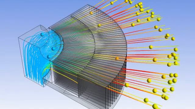 ANSYS CFD Simulation: Streamlines through an air-cooled heat sink смотреть онлайн