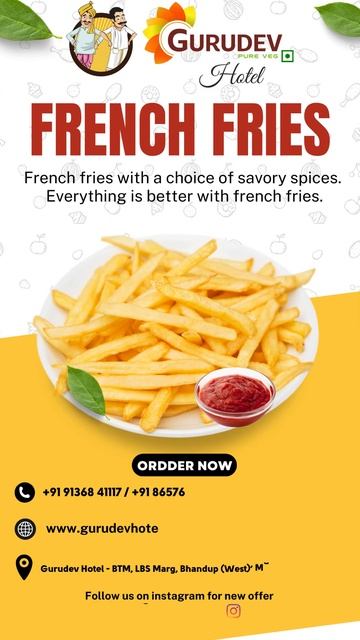 No Need To Go To France. I’m So Content With My French Fries At Gurudev Hotel.