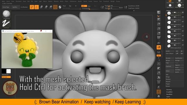 Zbrush Tutorial for beginners in 19 MINUTES by Brown Bear Animation смотреть онлайн