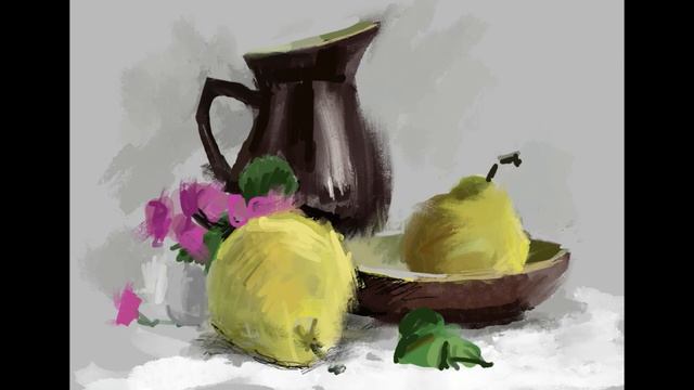С кувшином. Живопись в Procreate. смотреть онлайн