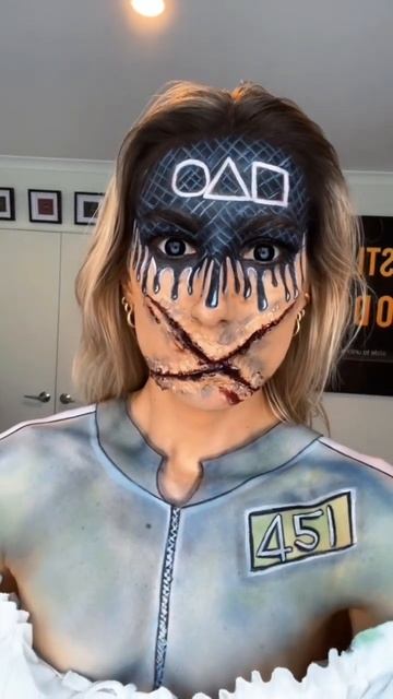 Check out this scary SQUID GAME makeup..😳 смотреть онлайн