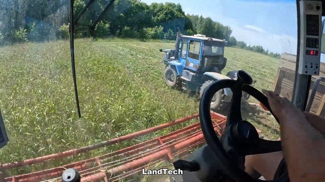 Комбайны ДОН-680М, тракторы Т-150К и МТЗ-82 - заготовка силоса из Суданской травы! смотреть онлайн