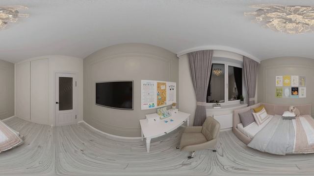 Детская девочки в квартире. Видео 360 в 4К смотреть онлайн