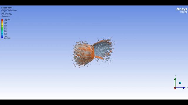 9mm FMJ vs 9mm FMJ 450m/s || ANSYS EXPLICIT DYNAMICS SIMULATION смотреть онлайн