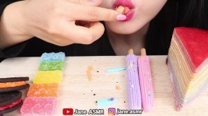 ASMR RAINBOW DESSERTS KOHAKUTO 레인보우 디저트 MUKBANG 먹방