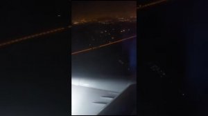 Fly dubai b737 max 8 lading at dubai airport at midnight