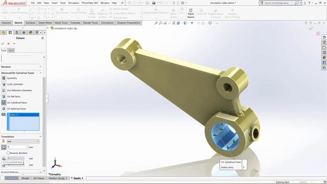 SOLIDWORKS Simulation — Fixture Preview Icons смотреть онлайн