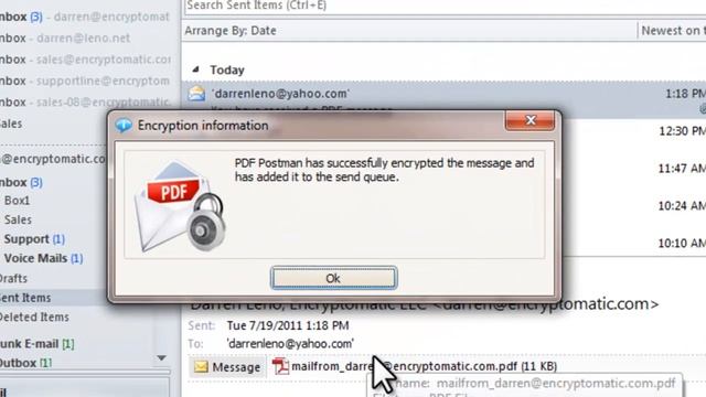 Send Encrypted Email with Microsoft Outlook and "PDF Postman" add-in for смотреть онлайн