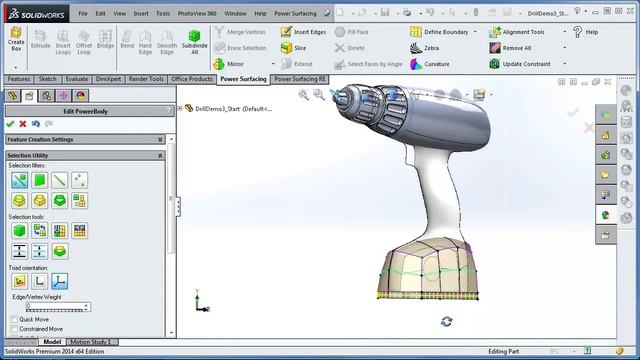 CordlessDrill Constraints: Power Surfacing Add-in For SOLIDWORKS