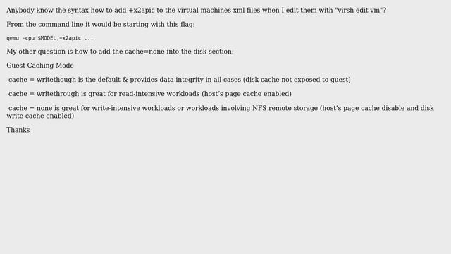 DevOps & SysAdmins: virsh adding x2apic, cache specific options to kvm config смотреть онлайн