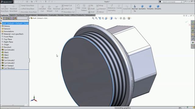 Solidworks tutorial Design of ball valve in Solidworks Part 2 смотреть онлайн