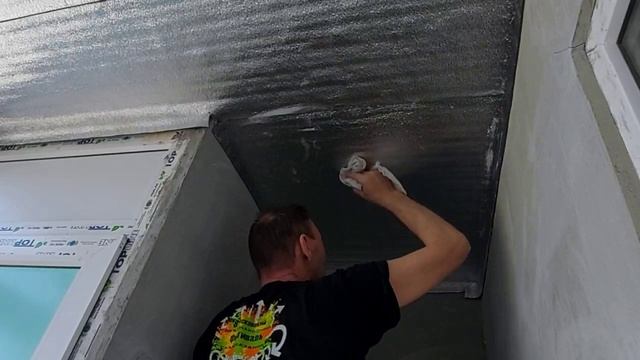 Утепление потолка балкона фольгоизолом. смотреть онлайн