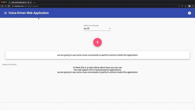 Build Your First Voice-Driven Web Application - Demo