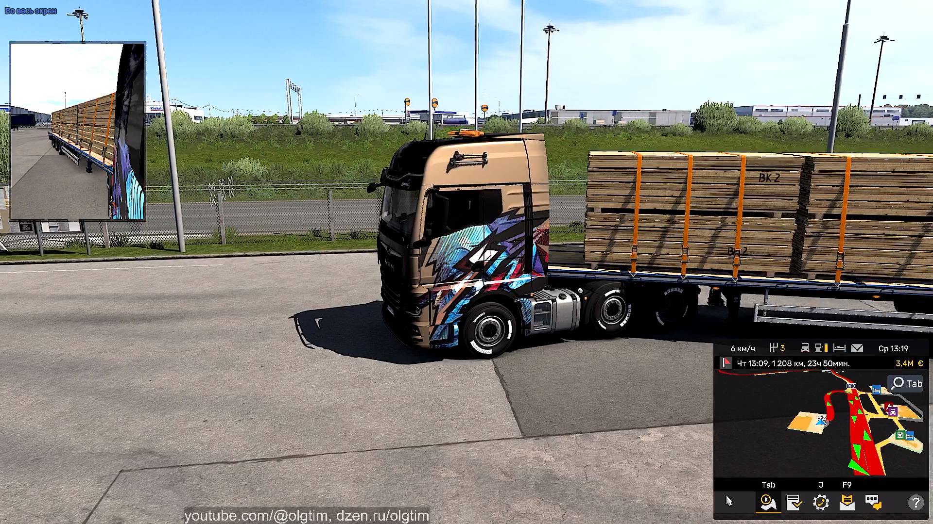 Euro Truck Simulator 2. Выпиваю в рейсе, везу доски из Питера в Швецию